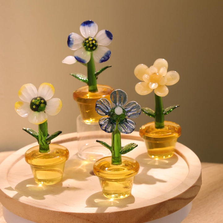 Glass Flower Figurine, Handmade Glass Plant, Hand Blown Spring Flower – Birthday Gift for Her, Mother's Day Gift