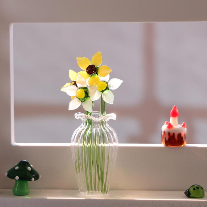Glass Narcissus Flower, Dec Birth Month Flower, Hand Blown Spring – Birthday Gift for Her, Mother's Day Gift
