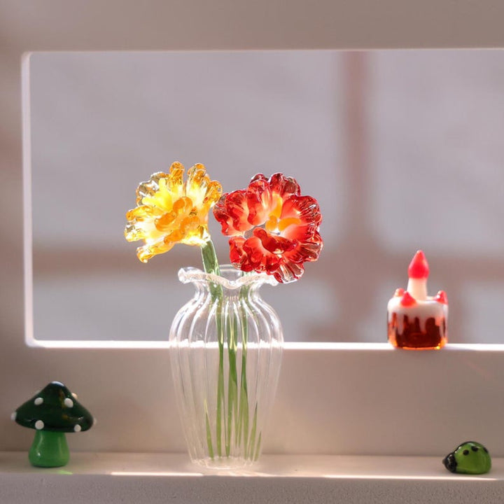 Glass Peony Flower, Nov Birth Month Flower, Hand Blown Spring Flower – Birthday Gift for Her, Mother's Day Gift
