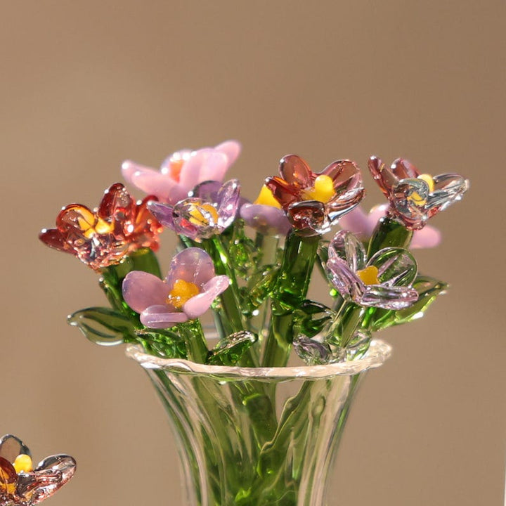 Glass Flower Sculpture, Hand Blown Spring Flower, Glass Flower Bouquet – Birthday Gift for Her, Mother's Day Gift