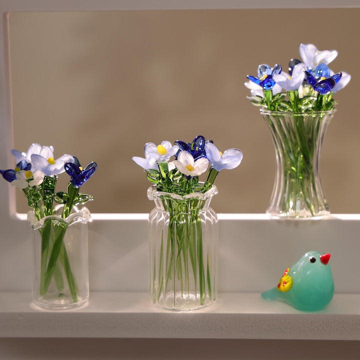 Glass Flower Sculpture, Hand Blown Spring Flower, Glass Flower Bouquet – Birthday Gift for Her, Mother's Day Gift