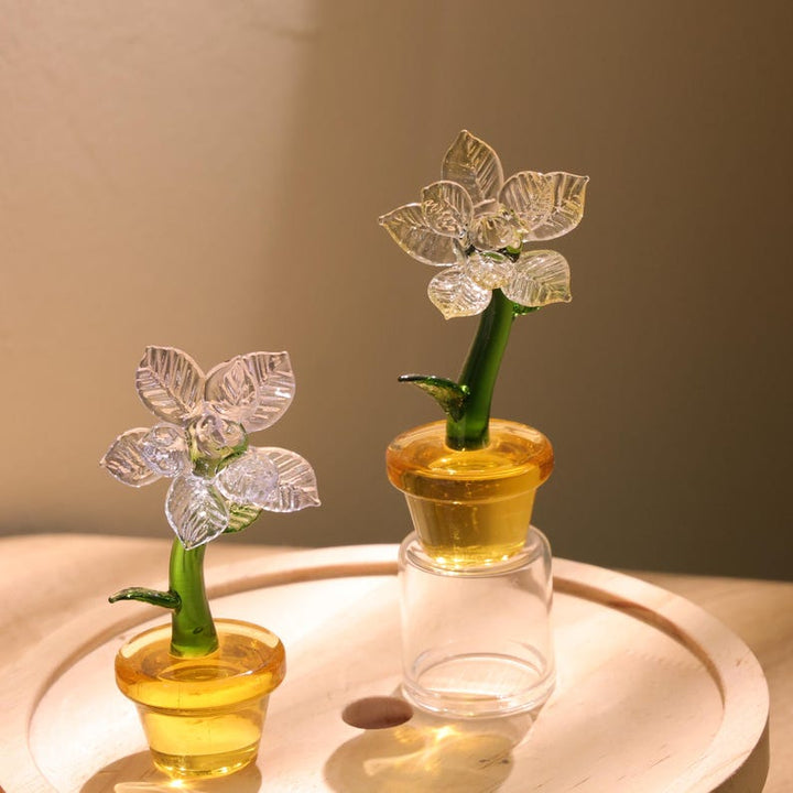 Glass Flower Sculpture, Hand Blown Spring Flower, Home Decor – Birthday Gift for Her, Mother's Day Gift