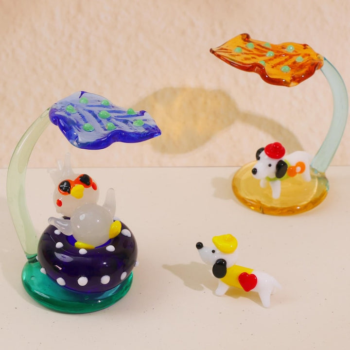 Handmade Glass Sculpture, Duck & Swim Ring, Leaf, Dog, Home Decor, – Handmade Gift for Her