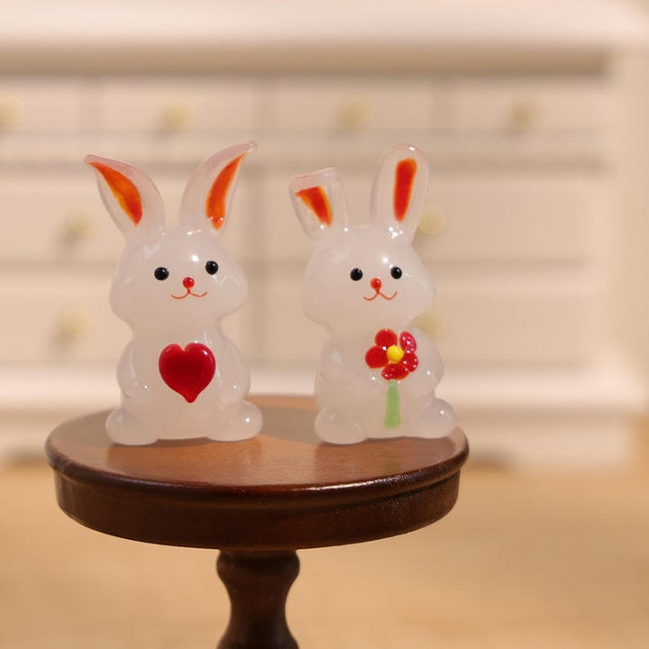 Glass Rabbit Sculptures, Handmade Glass Rabbit Figurine, Home Decor – Handmade Gift for Her