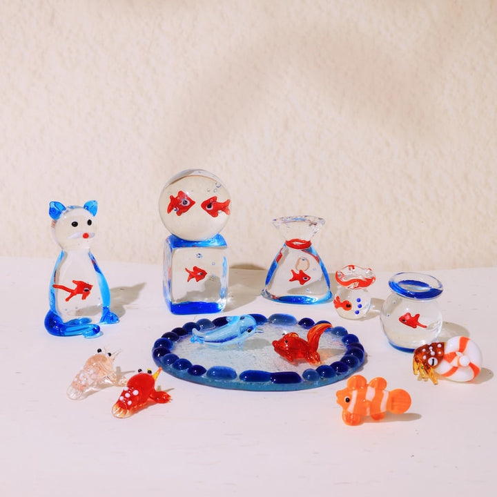 Handmade Glass Sculpture, Glass Fish Figurine, Home Decor, Hand – Handmade Gift for Her