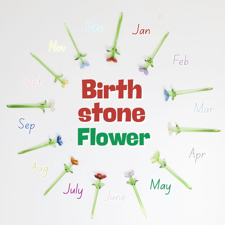 Glass Birthstone Flower, Hand Blown Spring Flower, Glass Flower – Birthday Gift for Her, Mother's Day Gift