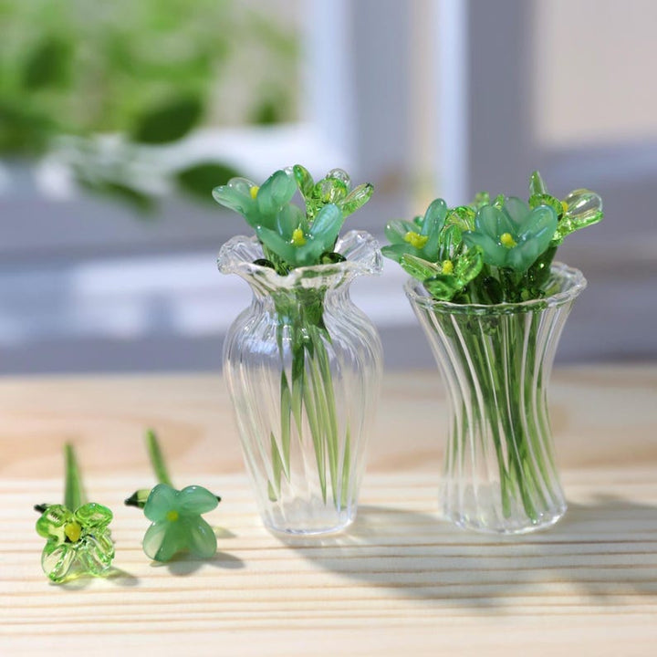 Handmade Green Glass Flower Bouquet