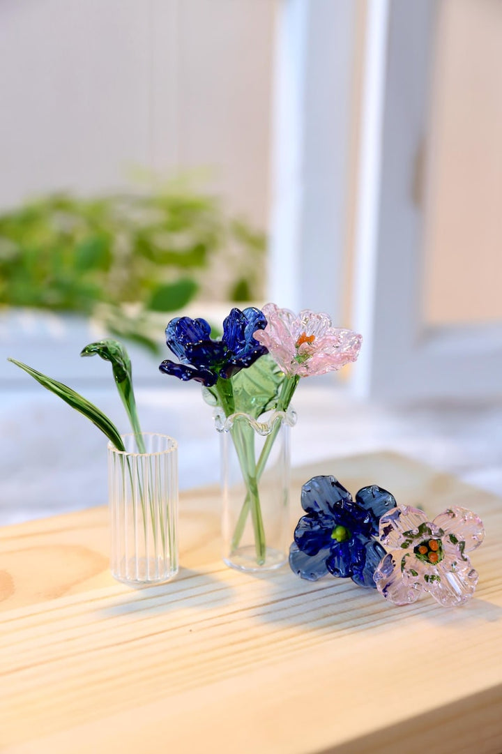 Handmade Marigold Glass Flower, Mini Glass Bouquet, Gift for Mom & Her