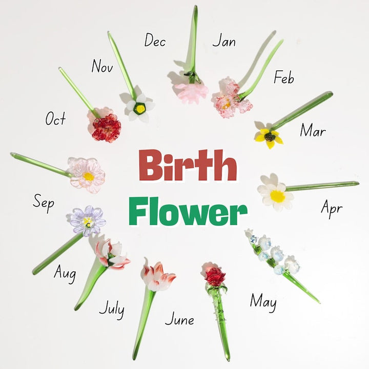 Handmade Glass Birth Month Flower, Hand Blown Spring Flower, Glass – Birthday Gift for Her, Mother's Day Gift