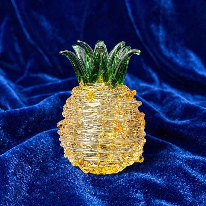 Hand Blown Glass Pineapple Figurine, Mini Art Glass Pineapple, – Handmade Gift for Her