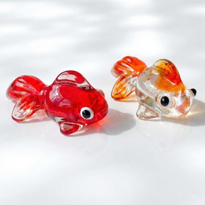 Japanese Style Glass Blown Goldfish Figurine, Lampwork Koi Fish, Fish – Handmade Gift for Her