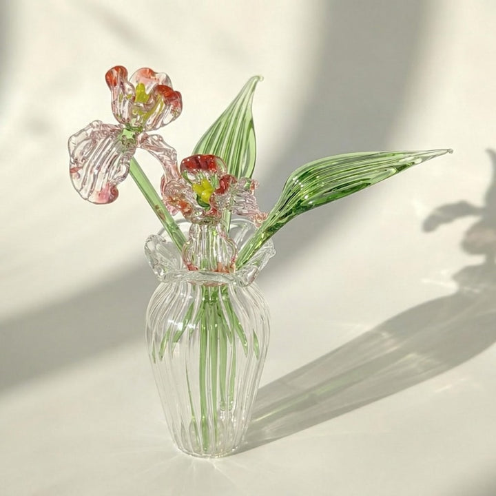 Handmade Glass Flower Bouquet, Birth Flower Figurine, Lampwork Floral – Birthday Gift for Her, Mother's Day Gift