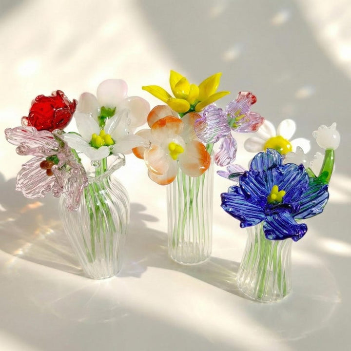 Handmade Glass Flower Figurine, Custom Birth Flower Gift for Mom,