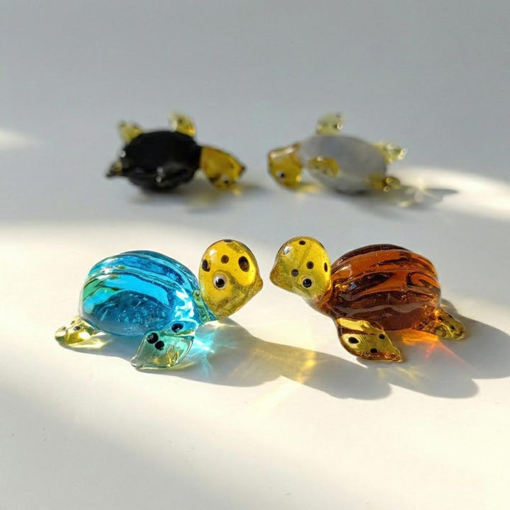 Handmade Miniature Glass Turtle Figurine, Lampwork Ocean Animal, Sea – Handmade Gift for Her