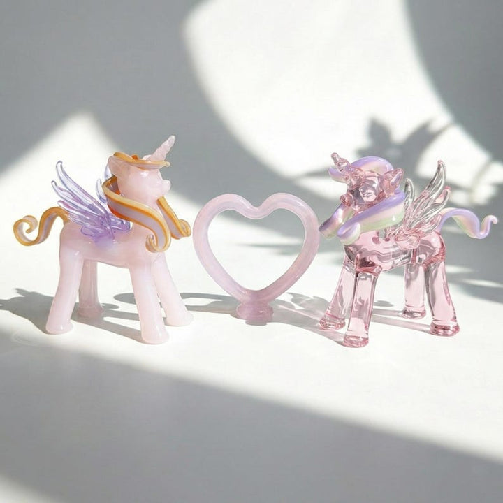 Handmade Glass Horse Figurine, Lampwork Art Unicore, Glass Heart – Handmade Gift for Her