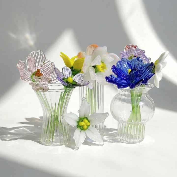 Custom Birth Flower Bouquet for Valentine's Day, Handmade Glass – Birthday Gift for Her, Mother's Day Gift