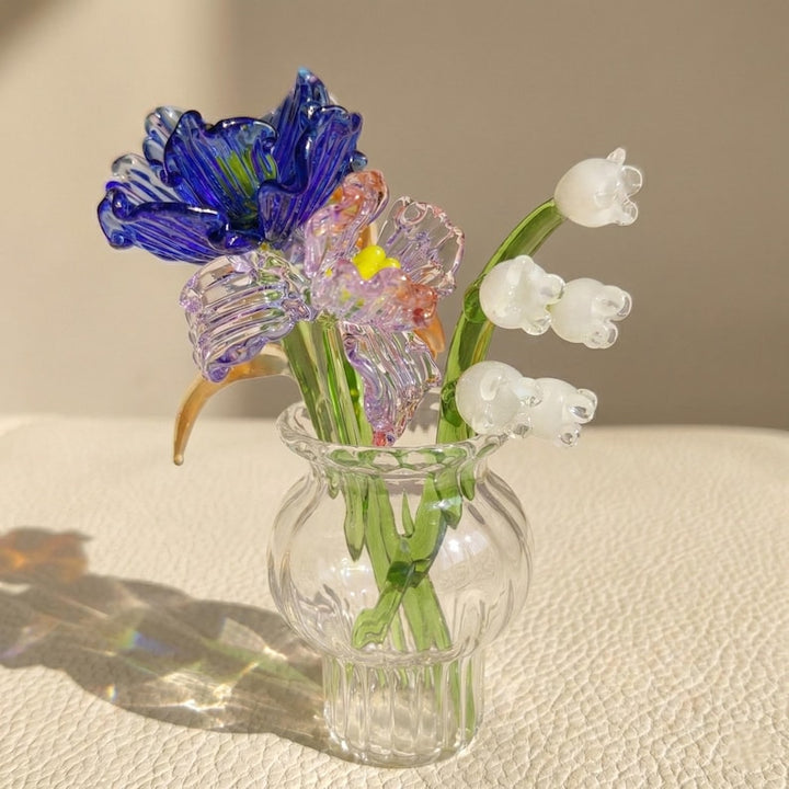 Custom Blown Glass Flower Bouquet, Spring Home Decor, Floral Gift for