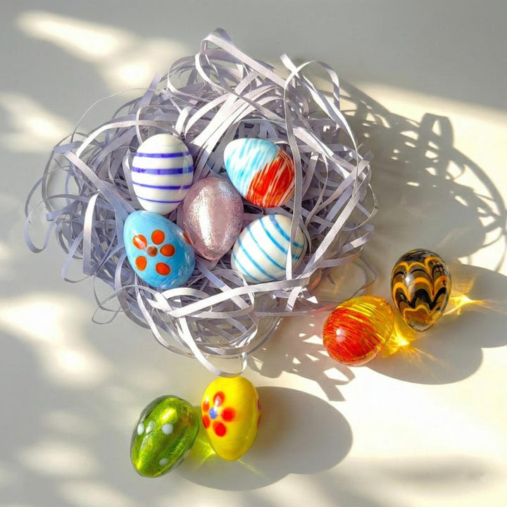 Colorful Glass Easter Egg, Handmade Murano Style Gift for Easter Egg