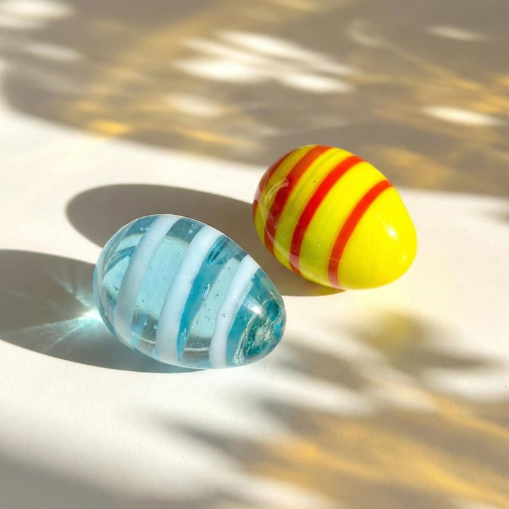 Blown Miniature Garden Glass Eggs, Farmhouse Style Ornament for – Handmade Gift