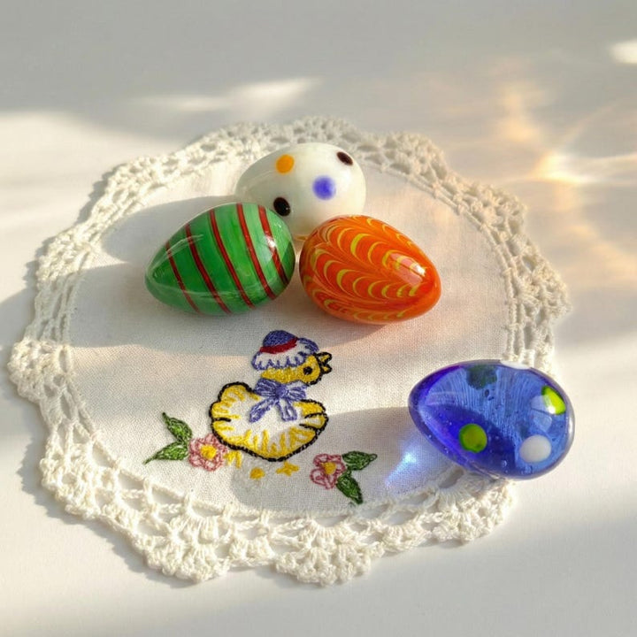 Handmade Glass Easter Egg, Colorful Spring Table Centerpiece, – Handmade Gift