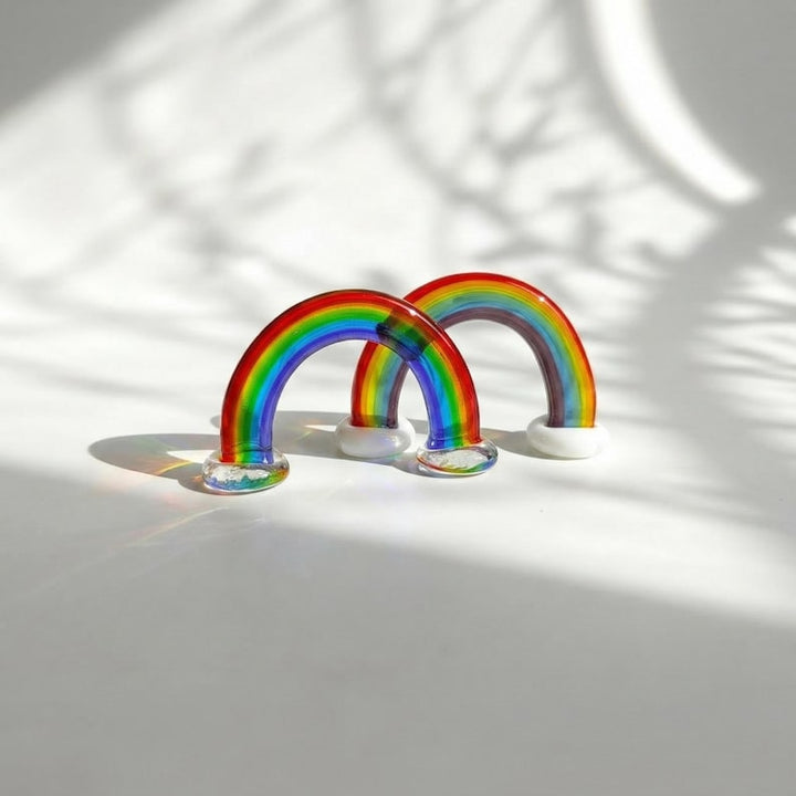 Blown Glass Rainbow Sun Catcher, Miniature Arched Prism for – Handmade Gift
