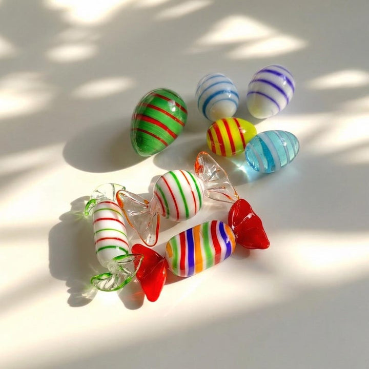 Handmade Glass Candy, Lampwork Floral Easter Egg, Festive Holiday – Handmade Gift