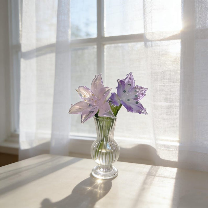Handmade Glass Lily Flower, Lily Birth Month Flower, Hand Blown Glass