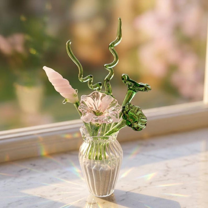 Miniature Glass Morning Glory for Mother's Day, Delicate Flower – Birthday Gift for Her, Mother's Day Gift