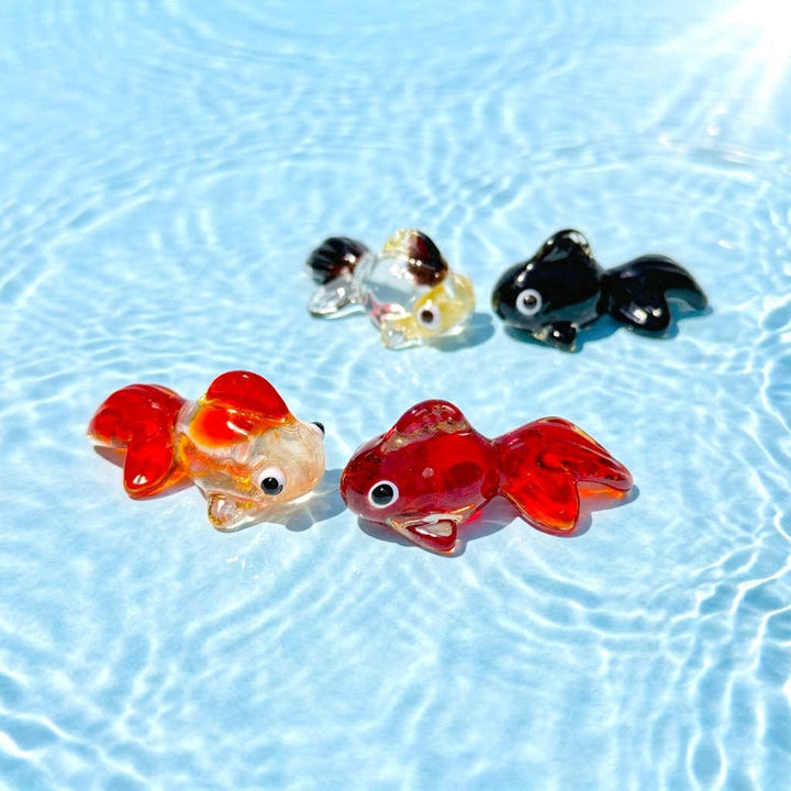 Lampwork Glass Goldfish Figurine, Japandi Style Fish Decor for New – Handmade Gift for Her