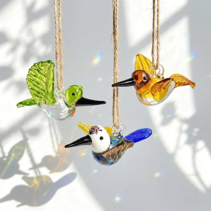 Blown Glass Hummingbird Suncatcher for Mother's Day Gift, Cute Bird