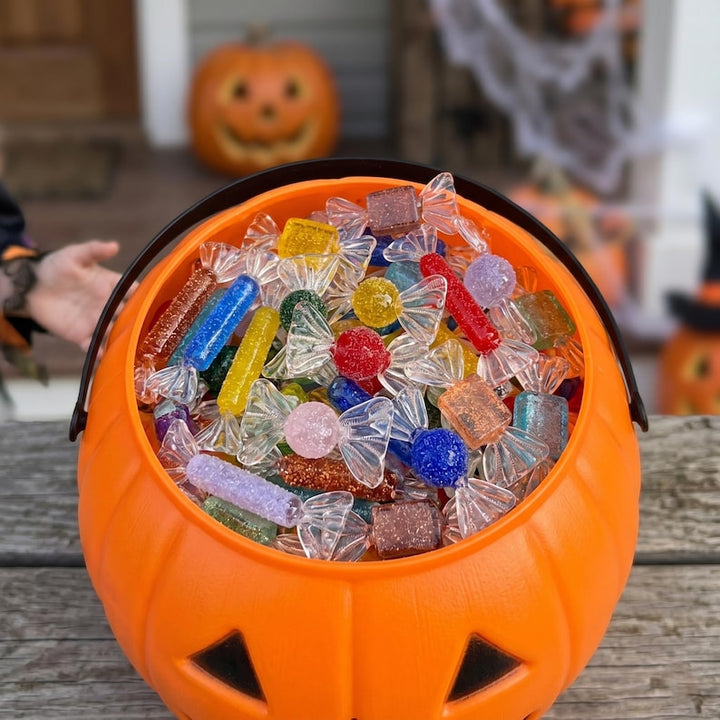 Handblown Sparkly Glass Candies, Glittery Halloween Trick or Treat – Halloween Decor Gift
