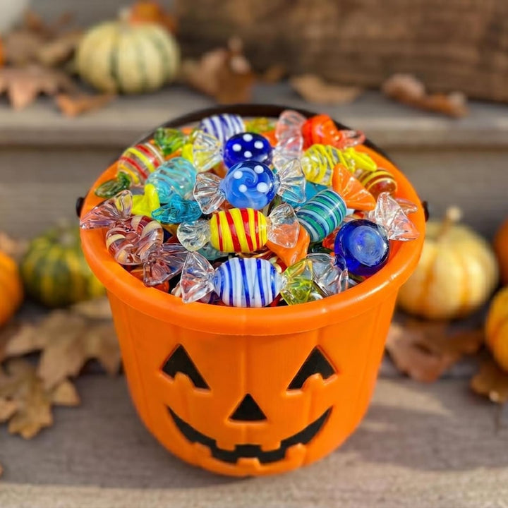 Colorful Lampwork Glass Sweets for Halloween, Decorative Faux Candiy – Halloween Decor Gift