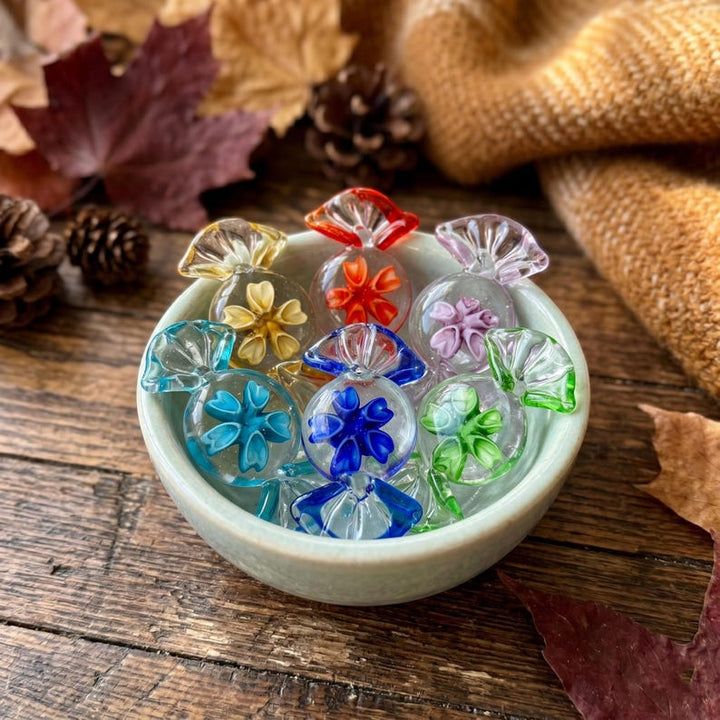 Handmade Fairycore Glass Candy with Cherry Blossom, Spring in Autumn – Handmade Gift