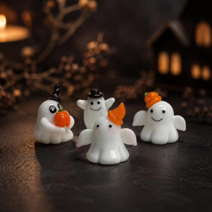 Spooky Glass Ghost for Halloween, Whimsical Autumn Desk Buddy, Witchy – Halloween Decor Gift