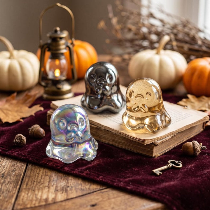 Miniature Glass Ghost Figurine for Halloween, Spooky Autumn Tiered – Halloween Decor Gift
