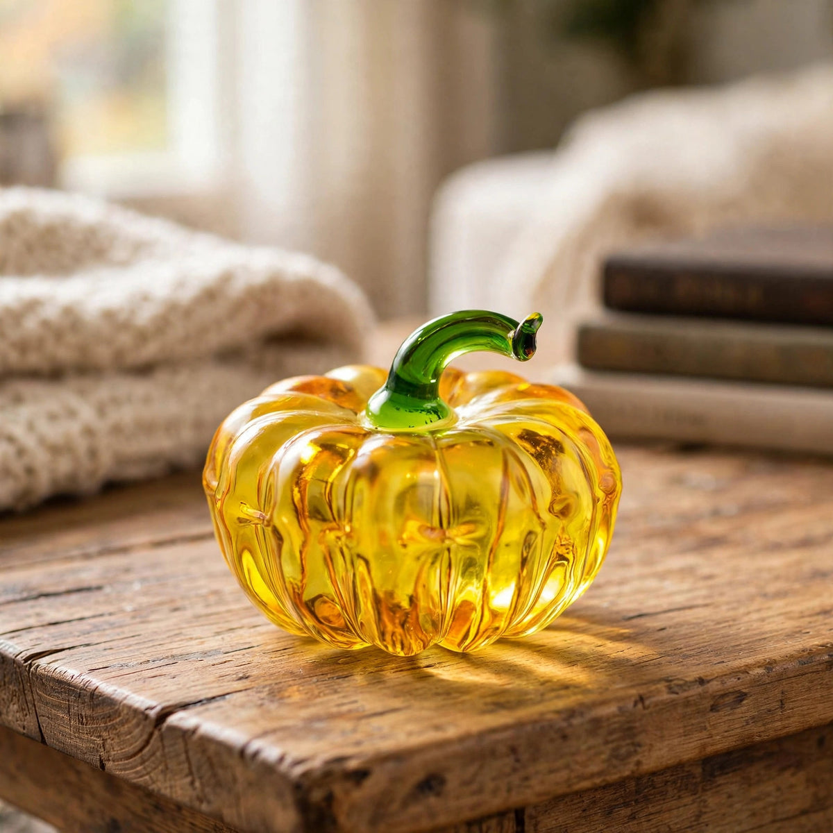 Handmade crystal glass pumpkin fall decor
